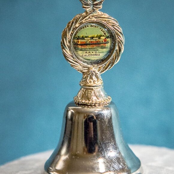 EARLY Souvenir Collector Bell BIG CREEK BOAT FARM RR#2 Caledonia Ontario - Picture 3 of 6